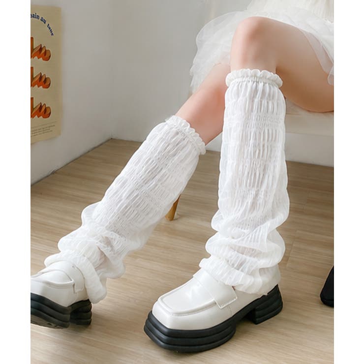 ホワイト | バレエコア シャーリングレッグカバー透け感 軽やか | SUNSHINE CLOSET