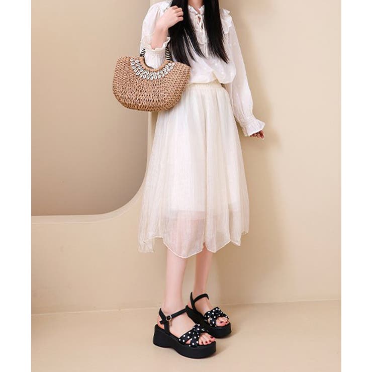 ドット柄リボン厚底サンダルレディース美脚 | Miniministore | 詳細画像5 