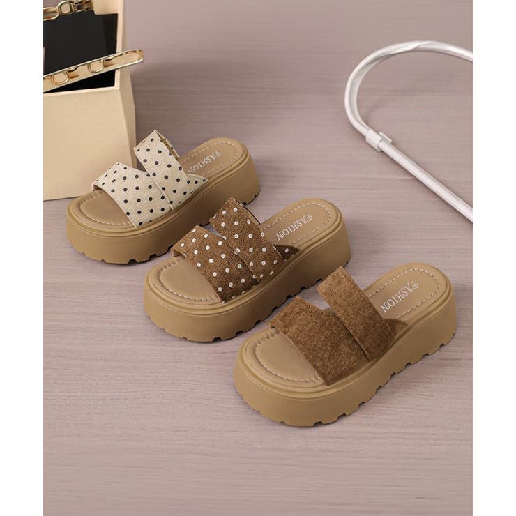 厚底サンダル ドット柄ミュールサンダル夏 | Miniministore | 詳細画像14 