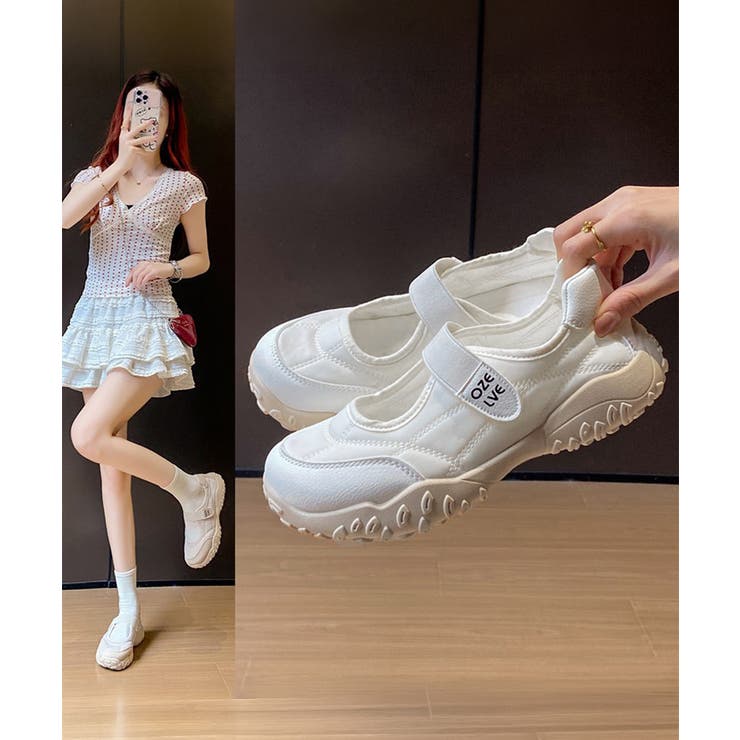 バレエコアスニーカーメリージェーン厚底靴 | Miniministore | 詳細画像7 