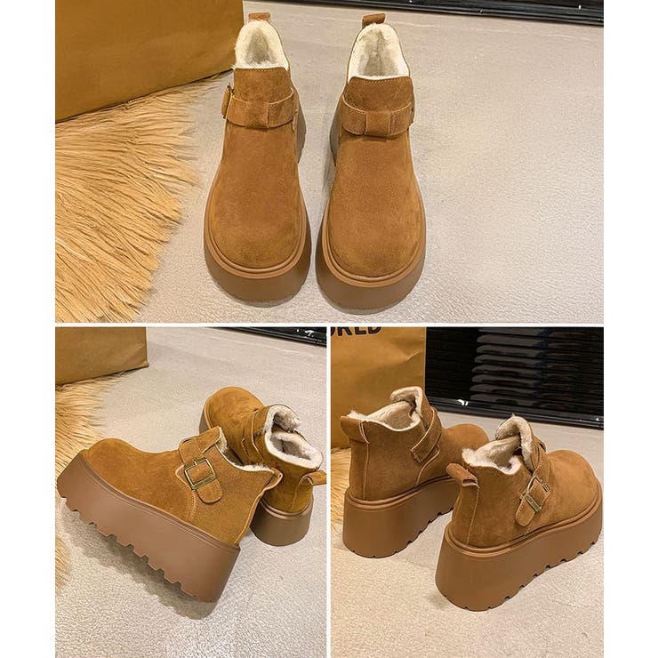 厚底ムートンブーツボアショートブーツ防寒 | Miniministore | 詳細画像31 