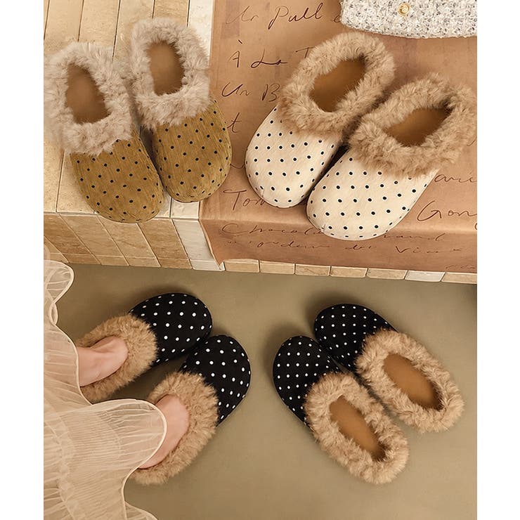ドット柄ファーサンダルサボサンダル秋冬靴 | Miniministore | 詳細画像12 