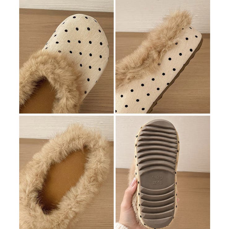 ドット柄ファーサンダルサボサンダル秋冬靴 | Miniministore | 詳細画像19 