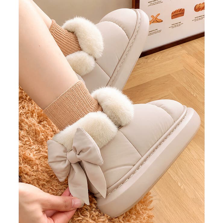 ファーブーツリボン厚底ショートブーツ防寒 | Miniministore | 詳細画像5 