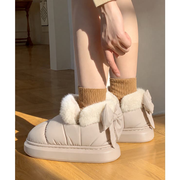 ファーブーツリボン厚底ショートブーツ防寒 | Miniministore | 詳細画像6 