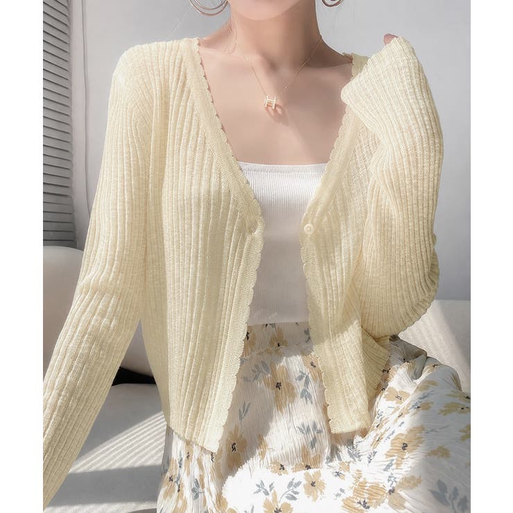 Vネックシアー カーディガン 春夏羽織り | Miniministore | 詳細画像10 