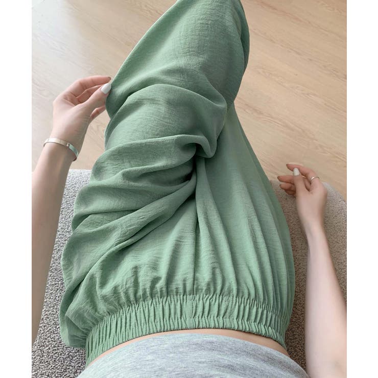 綿麻風ワイドパンツ レディース きれいめ | Miniministore | 詳細画像10 