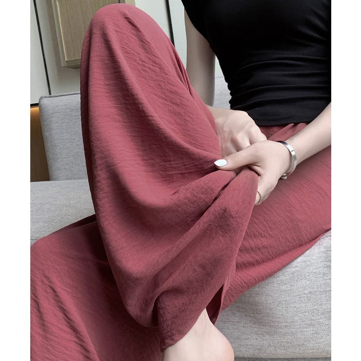 綿麻風ワイドパンツ レディース きれいめ | Miniministore | 詳細画像13 