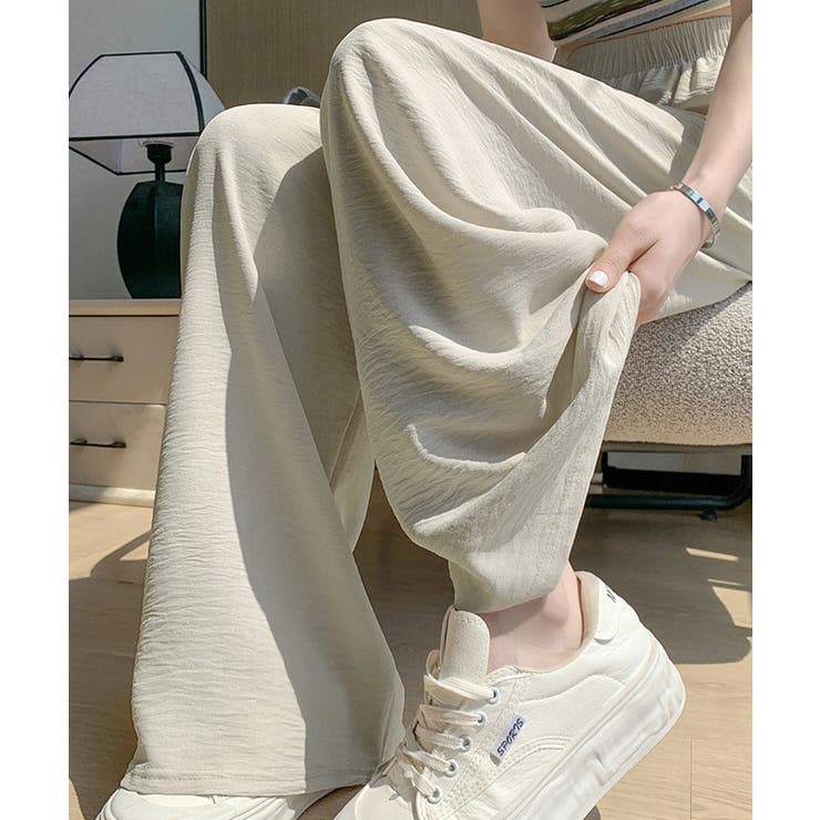 綿麻風ワイドパンツ レディース きれいめ | Miniministore | 詳細画像5 