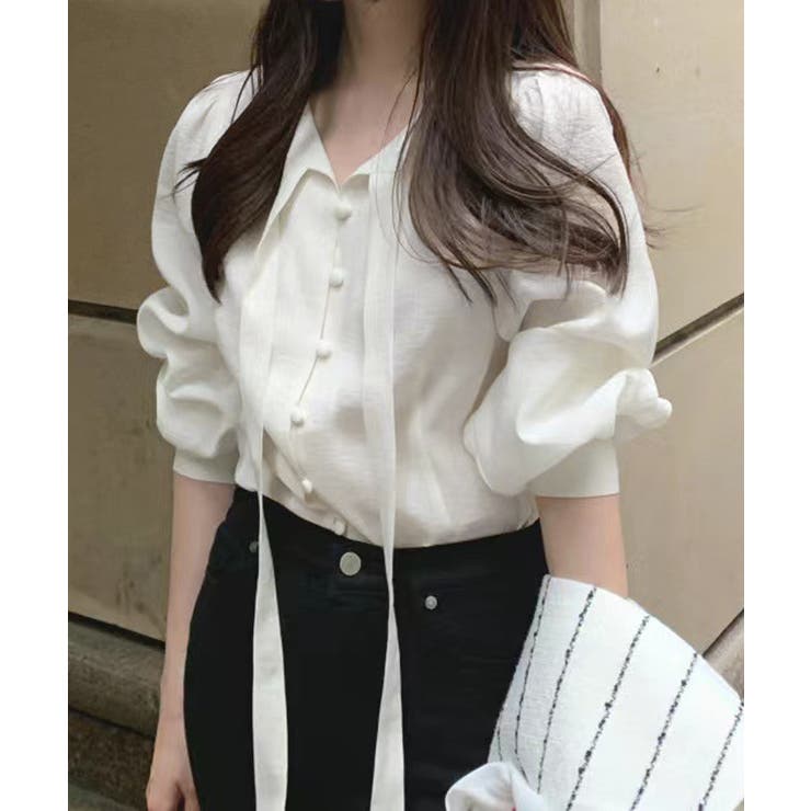 韓国風ボウタイブラウスレディースきれいめ | Miniministore | 詳細画像2 