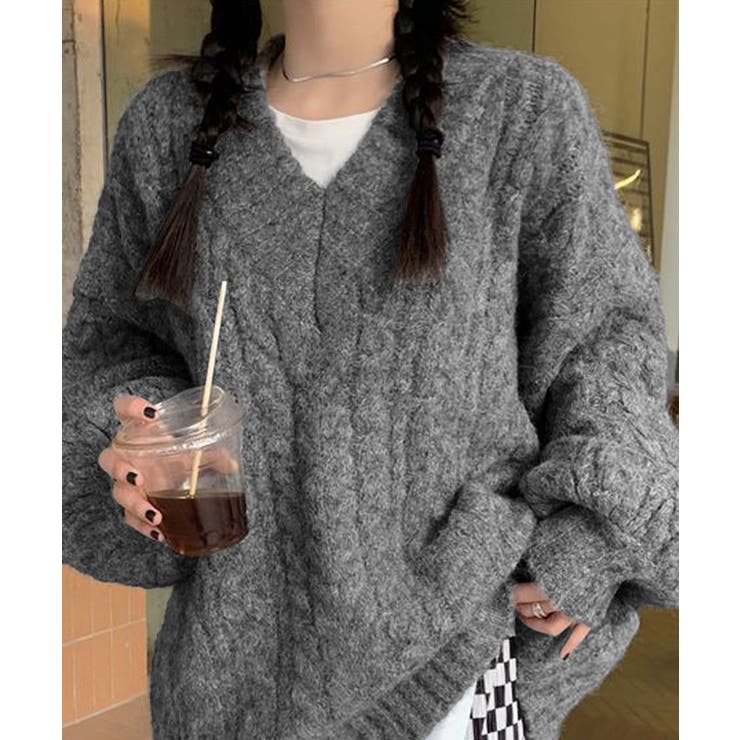 ケーブル編み ニットトップス レディース | Miniministore | 詳細画像4 