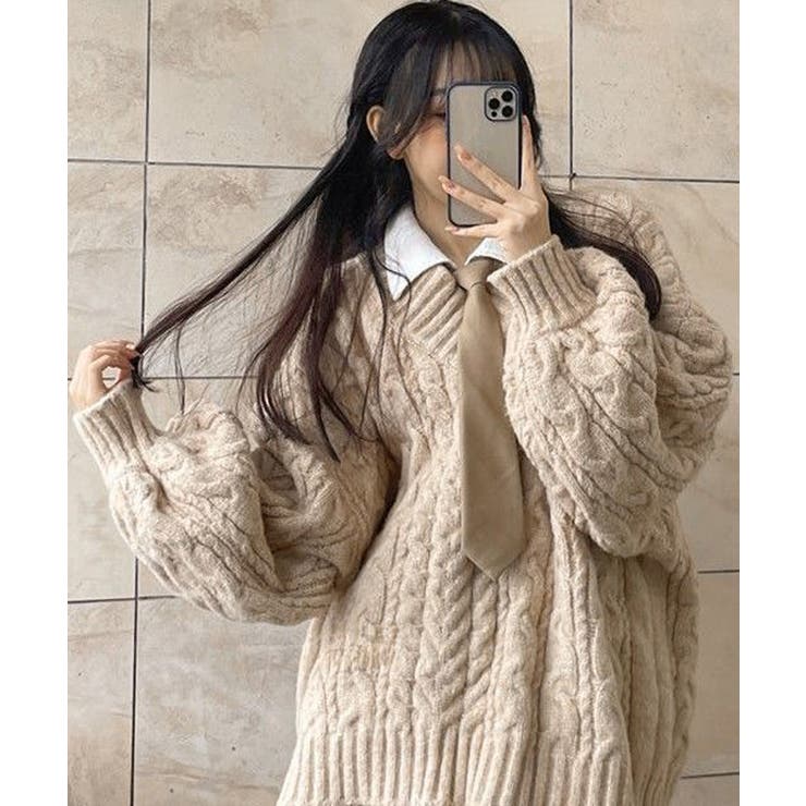 ケーブル編み ニットトップス レディース | Miniministore | 詳細画像5 