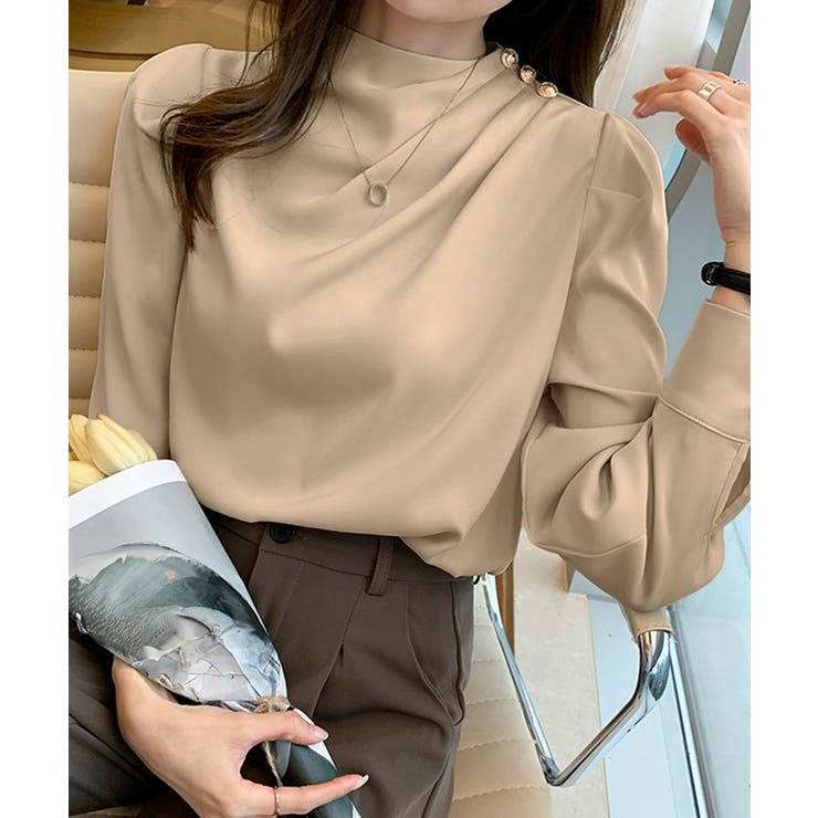 ドレープブラウス 韓国風ブラウスきれいめ | Miniministore | 詳細画像2 