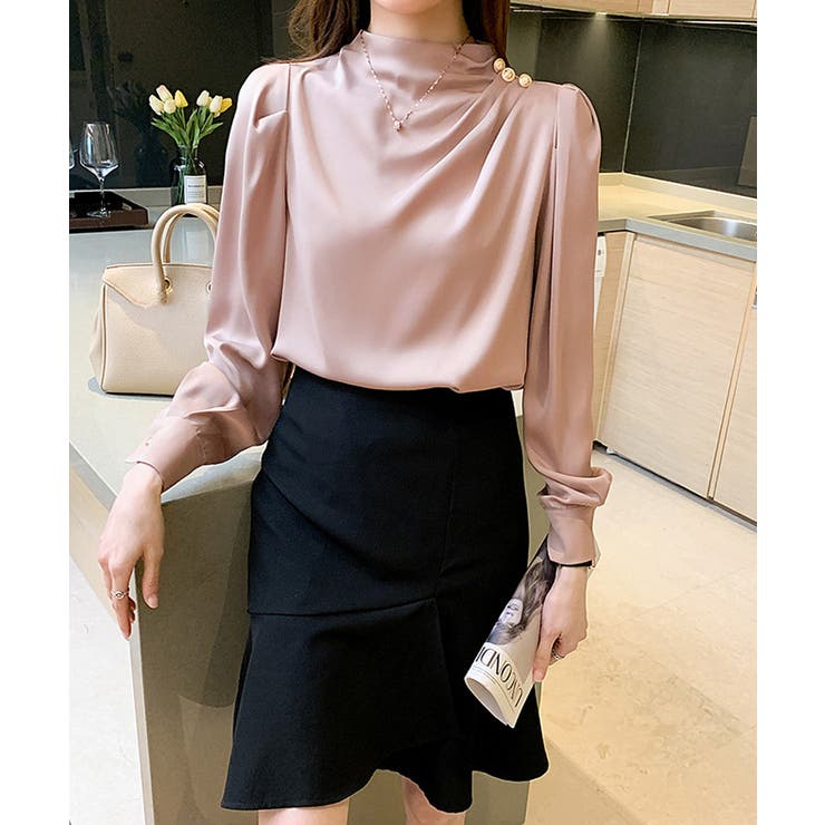 ドレープブラウス 韓国風ブラウスきれいめ | Miniministore | 詳細画像5 