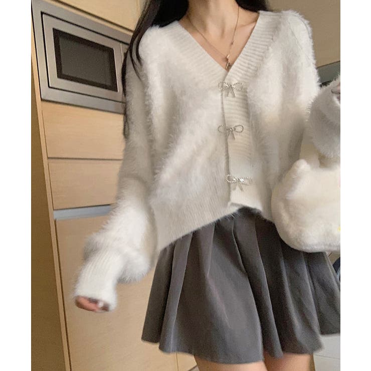 韓国風ふわふわシャギーニットカーディガン | Miniministore | 詳細画像4 