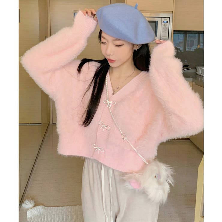 韓国風ふわふわシャギーニットカーディガン | Miniministore | 詳細画像5 