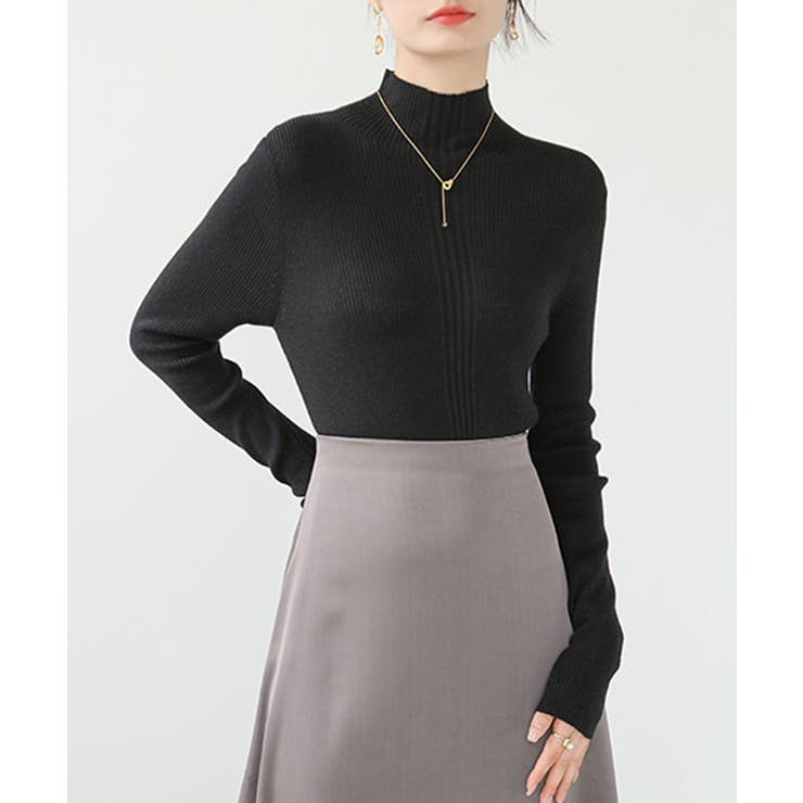 プチハイネックリブニットトップスきれいめ | Miniministore | 詳細画像3 