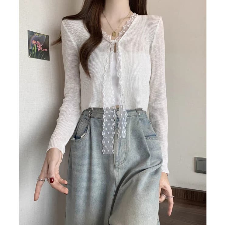 サマーニットカーディガン レースボウタイ | Miniministore | 詳細画像4 