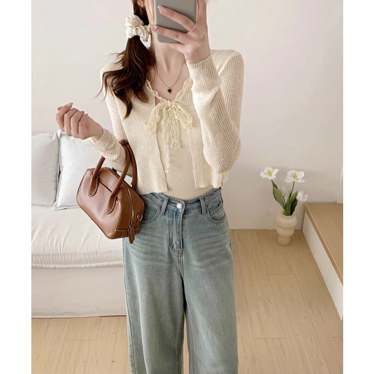 サマーニットカーディガン レースボウタイ | Miniministore | 詳細画像7 