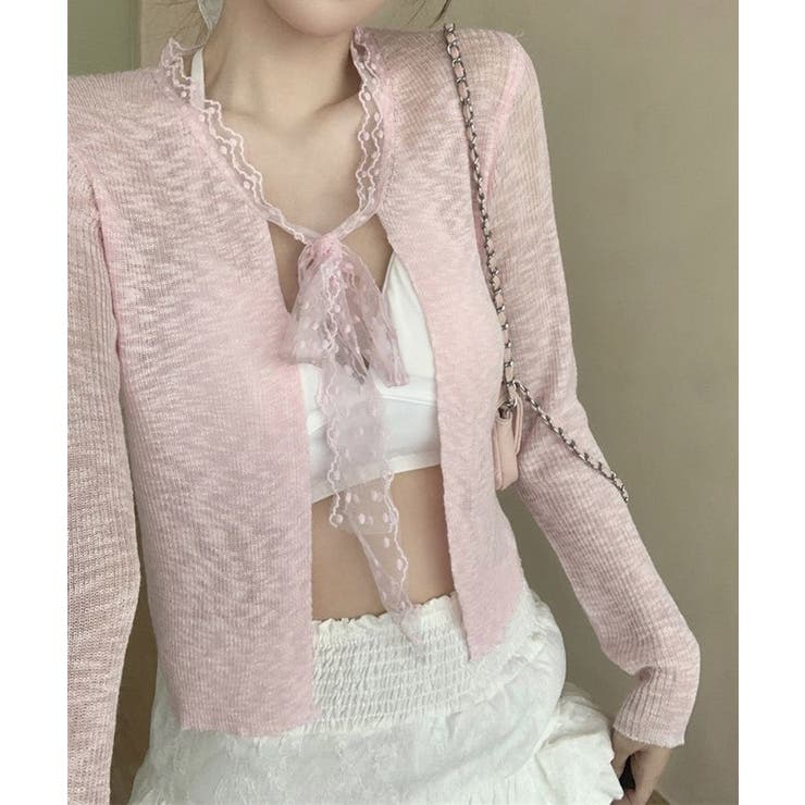 サマーニットカーディガン レースボウタイ | Miniministore | 詳細画像9 