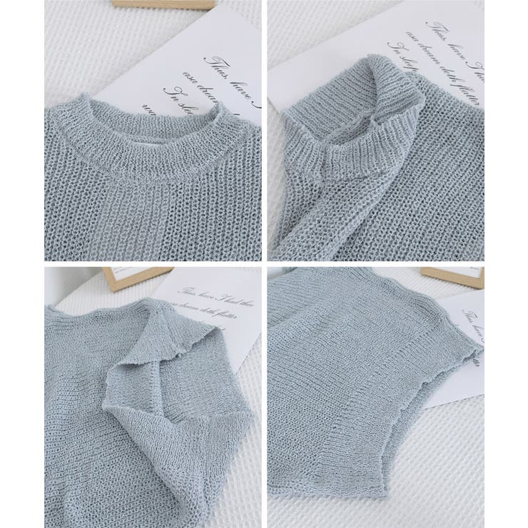 フレンチスリーブサマーニットトップス夏服 | Miniministore | 詳細画像18 