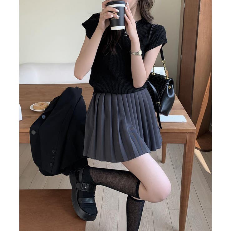 フレンチスリーブサマーニットトップス夏服 | Miniministore | 詳細画像2 