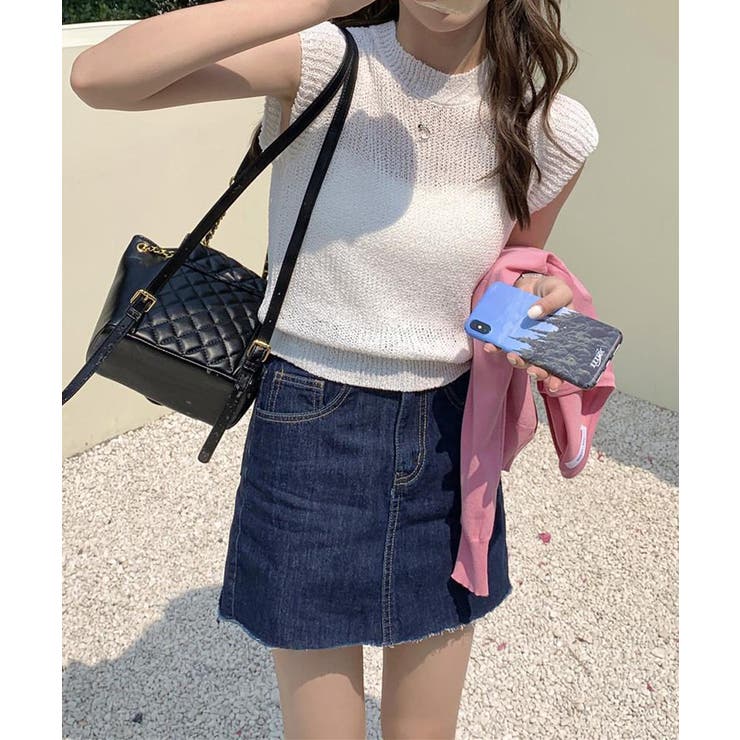 フレンチスリーブサマーニットトップス夏服 | Miniministore | 詳細画像5 