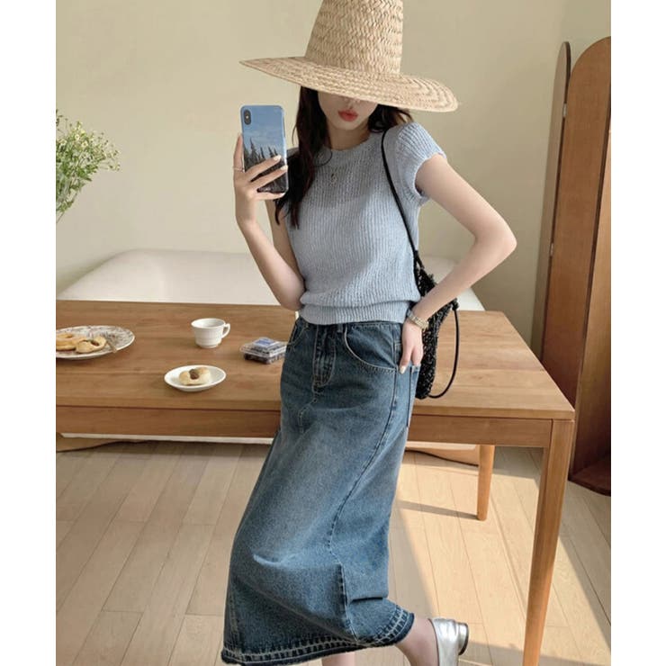 フレンチスリーブサマーニットトップス夏服 | Miniministore | 詳細画像7 