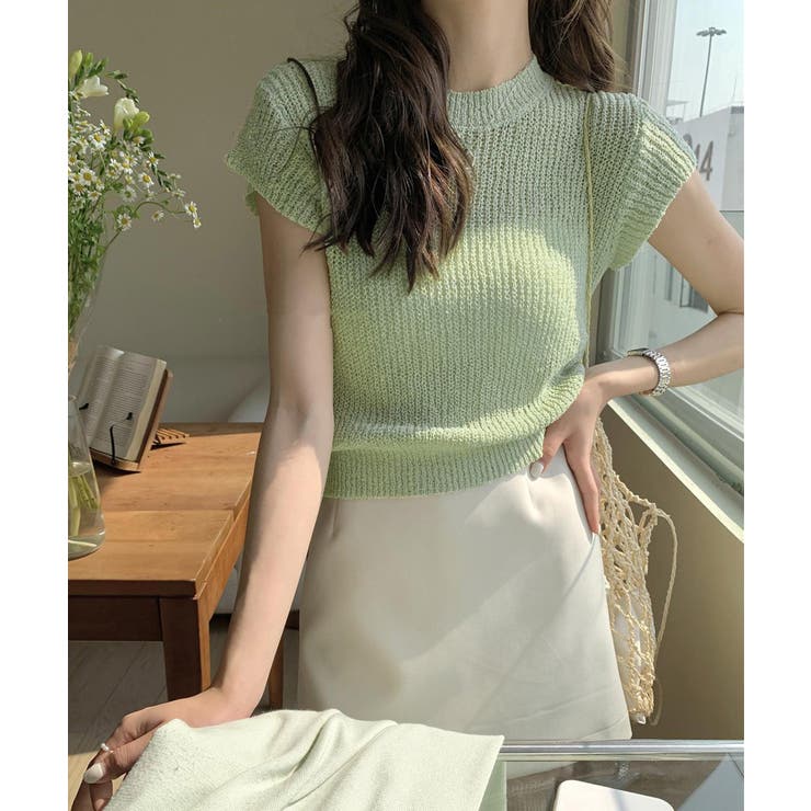 フレンチスリーブサマーニットトップス夏服 | Miniministore | 詳細画像8 