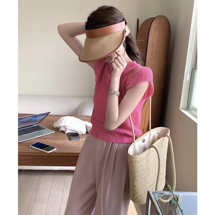 フレンチスリーブサマーニットトップス夏服 | Miniministore | 詳細画像9 