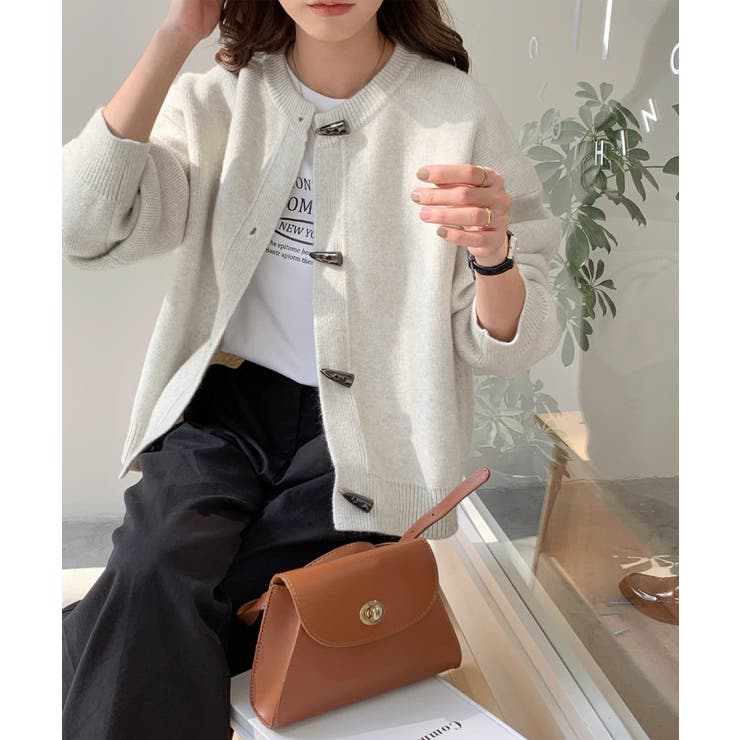 韓国風トグルボタンニットカーディガン秋冬 | Miniministore | 詳細画像3 