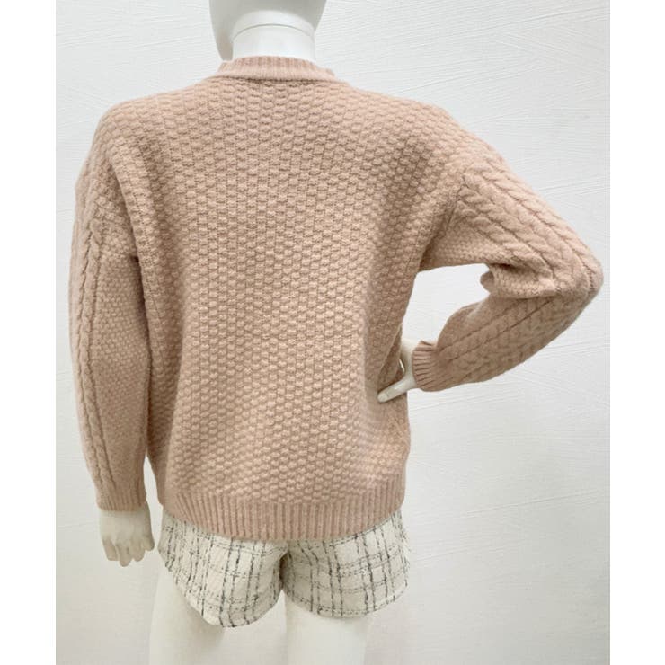 暖かいケーブル編みニットカーディガン秋冬 | Miniministore | 詳細画像12 
