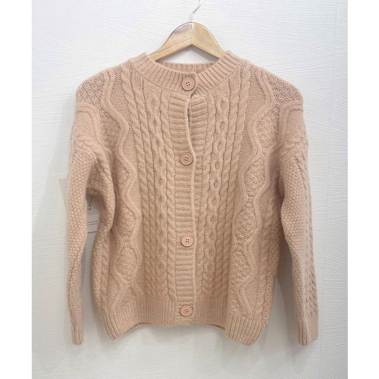 暖かいケーブル編みニットカーディガン秋冬 | Miniministore | 詳細画像13 