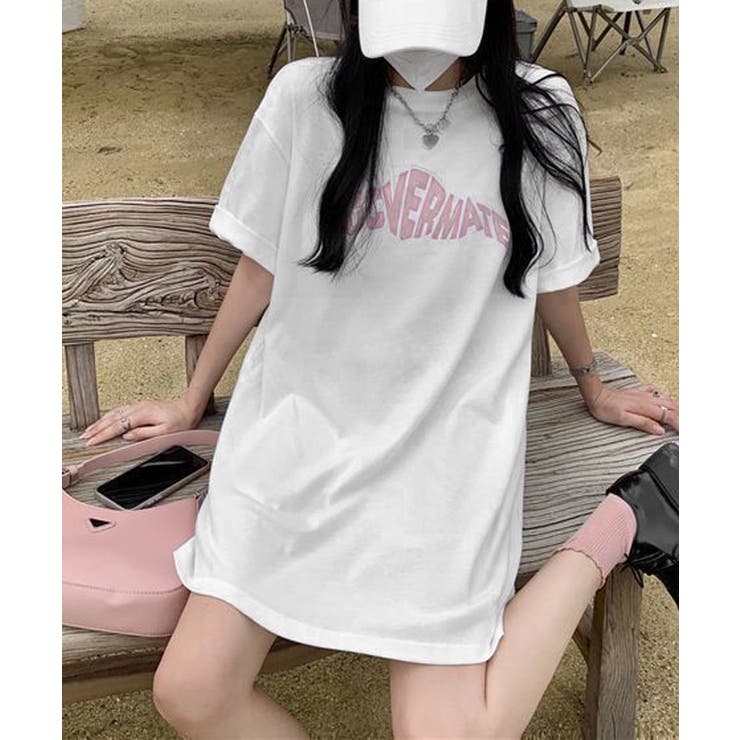 ロゴTシャツワンピース 巻きミニスカート[品番：II000012687