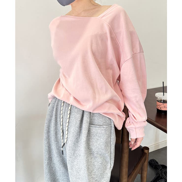 2WAY アシンメトリーネックトップス[品番:AGCW0006489 2WAY アシンメトリーネックトップス[品番:AGCW0006489