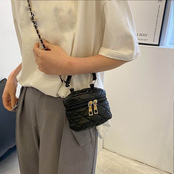 ブラック キルティング ショルダーバッグ キルティングミニショルダーバッグ | Bagoodtimeshop