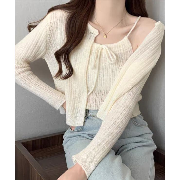 アイボリー | ニットカーディガンキャミソール2点セット | SUNSHINE CLOSET