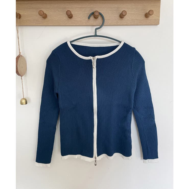 ダブルジップ 長袖ニットカーディガン | Miniministore | 詳細画像12 