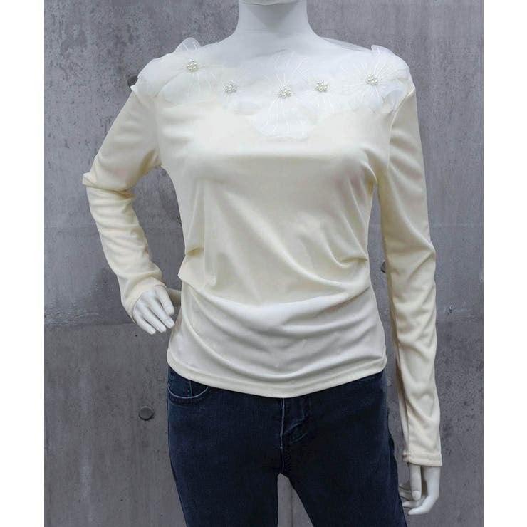 花柄装飾 長袖 リブトップス 韓国風 | Miniministore | 詳細画像11 