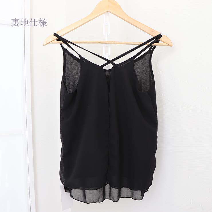 シフォン キャミソール バッククロス 夏[品番：II000006965