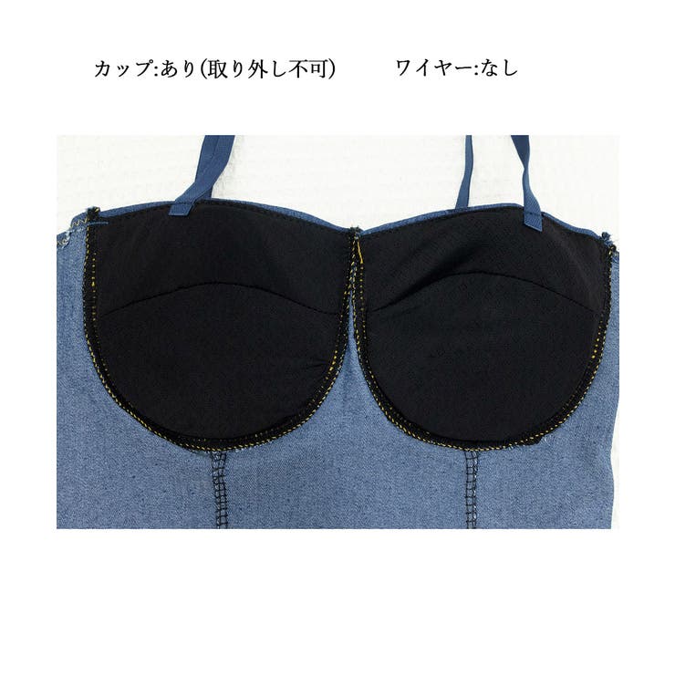 デニム風キャミ ビスチェ バックレース | Miniministore | 詳細画像15 