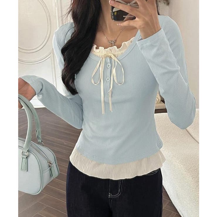 フェイクレイヤードカップ付きカットソー | Miniministore | 詳細画像8 