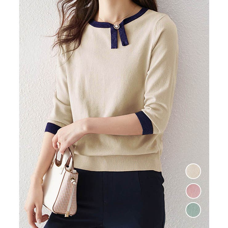 ダブルリボンニットセーター半額にしました定価25,200円美品 miette（ミエット） ニット セーター ローゲージリボンニット