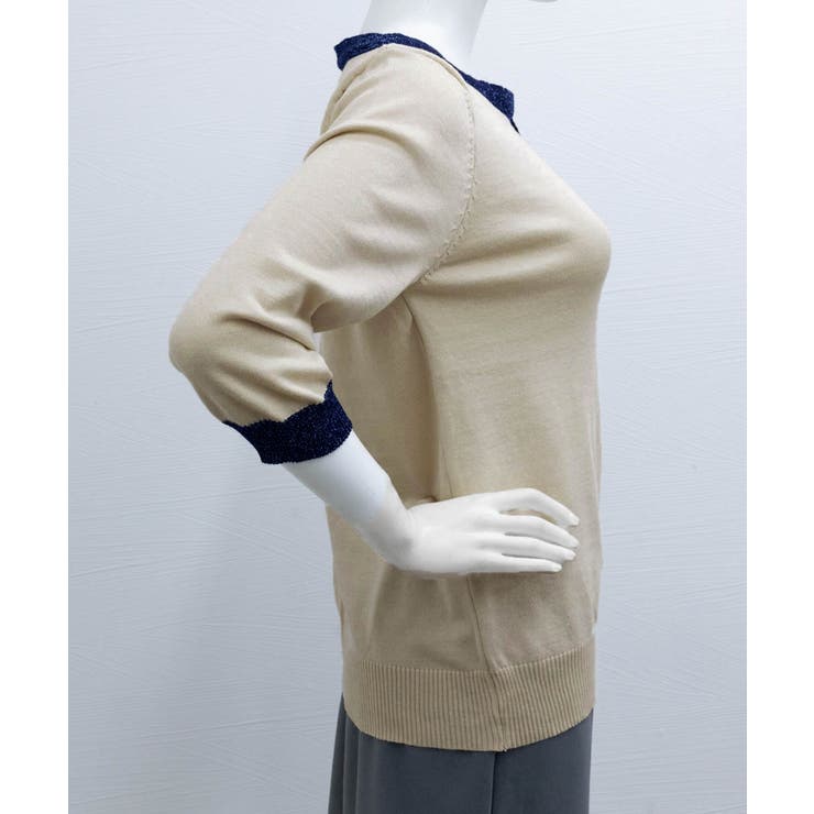 Rene リボンニット 美品 レディース 7分袖首リボンニットセーター[品番：II000012135
