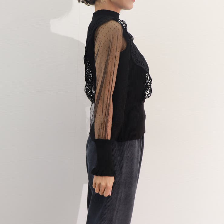 ブラウストップス プルオーバー 異素材 オフィスカジュアル | Miniministore | 詳細画像13 