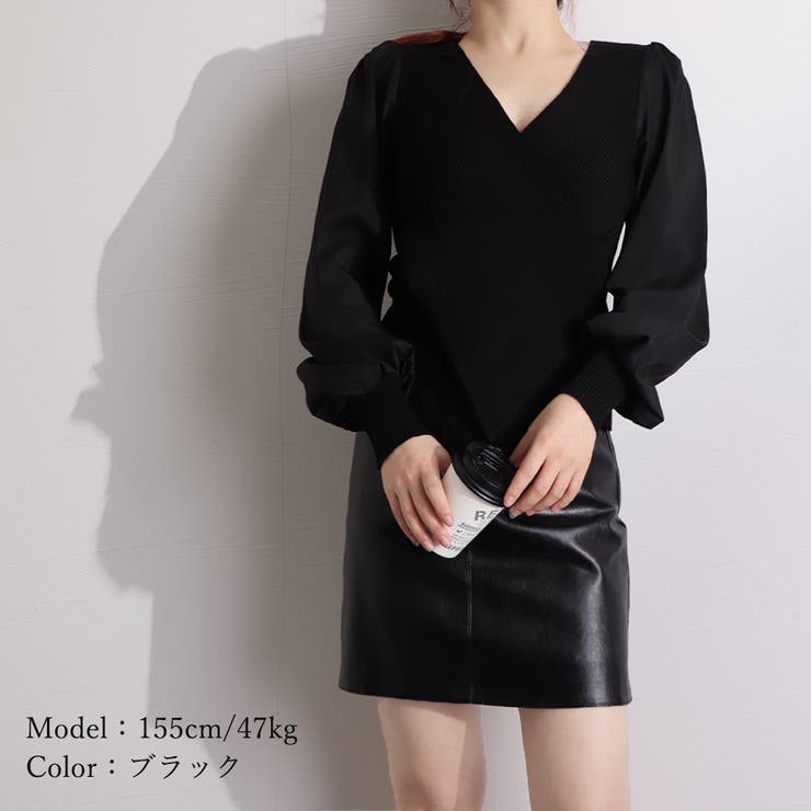 バルーン袖 リブニットトップス 韓国風 | Miniministore | 詳細画像15 