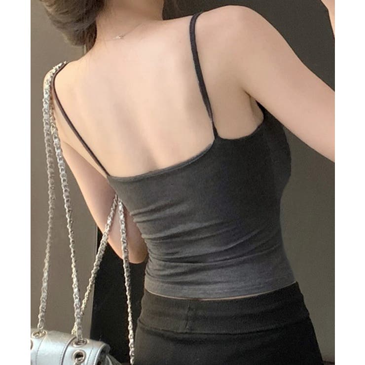 カップ付き Uネックキャミソール 韓国風 | Miniministore | 詳細画像5 