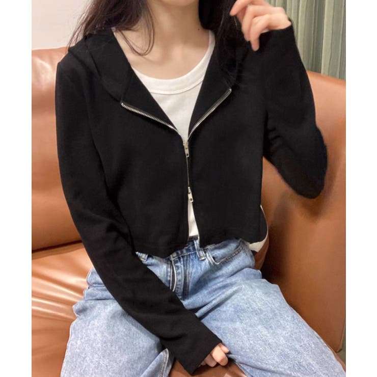 レディースジップアップ パーカートップス | Miniministore | 詳細画像2 