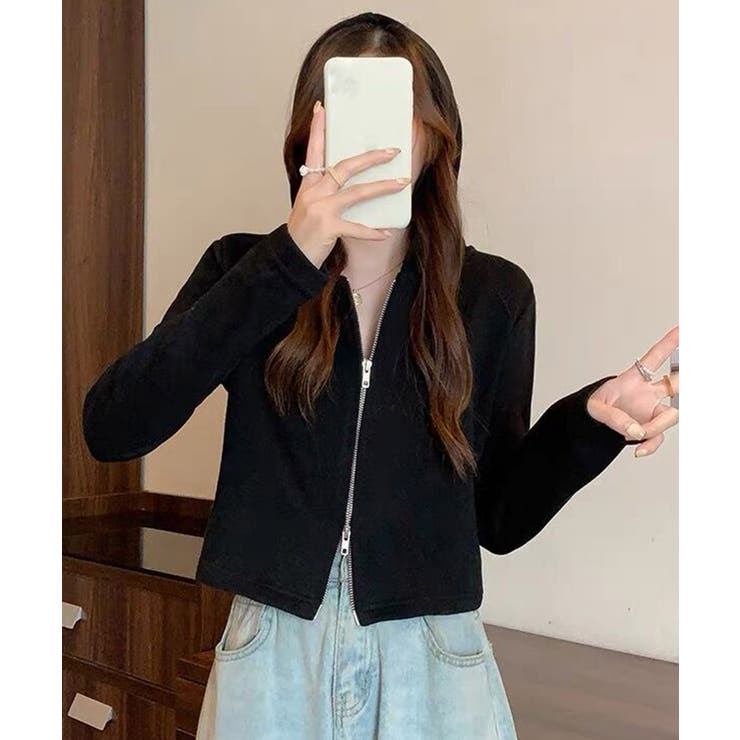 レディースジップアップ パーカートップス | Miniministore | 詳細画像3 