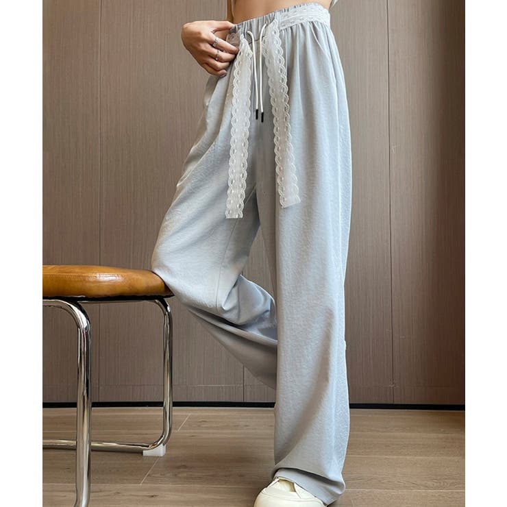 レースワイドイージーパンツ韓国風ボトムス | Miniministore | 詳細画像4 